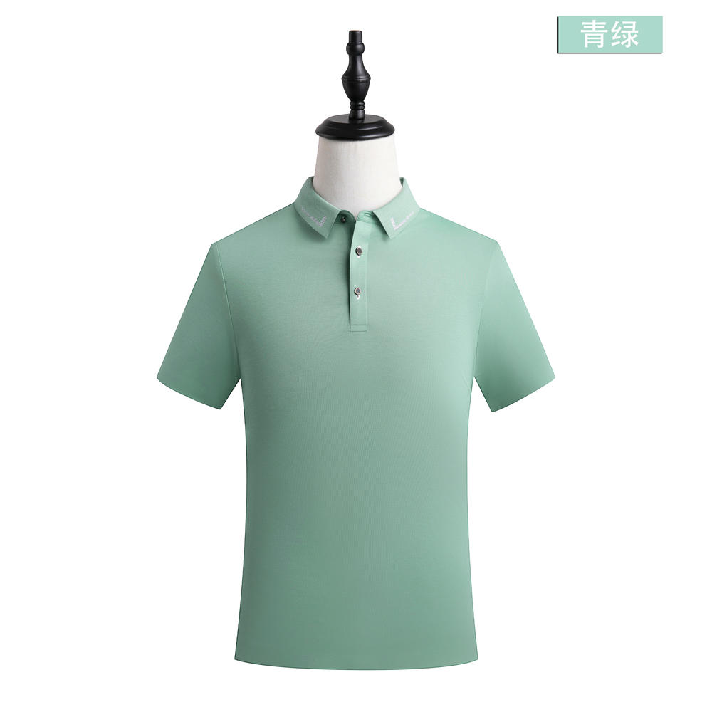 G2 # 190g 40pcs Ice Cold Silk Cotton Intercolor Seamless Second Grade Collar Polo Short Sleeve Collar