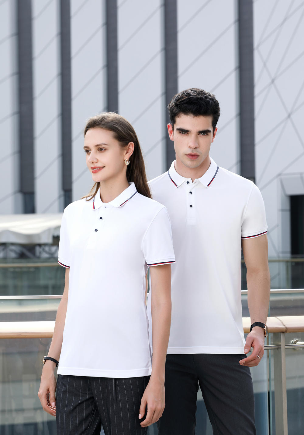 CX698 Jacquard Collar Polo Short Sleeve Collar