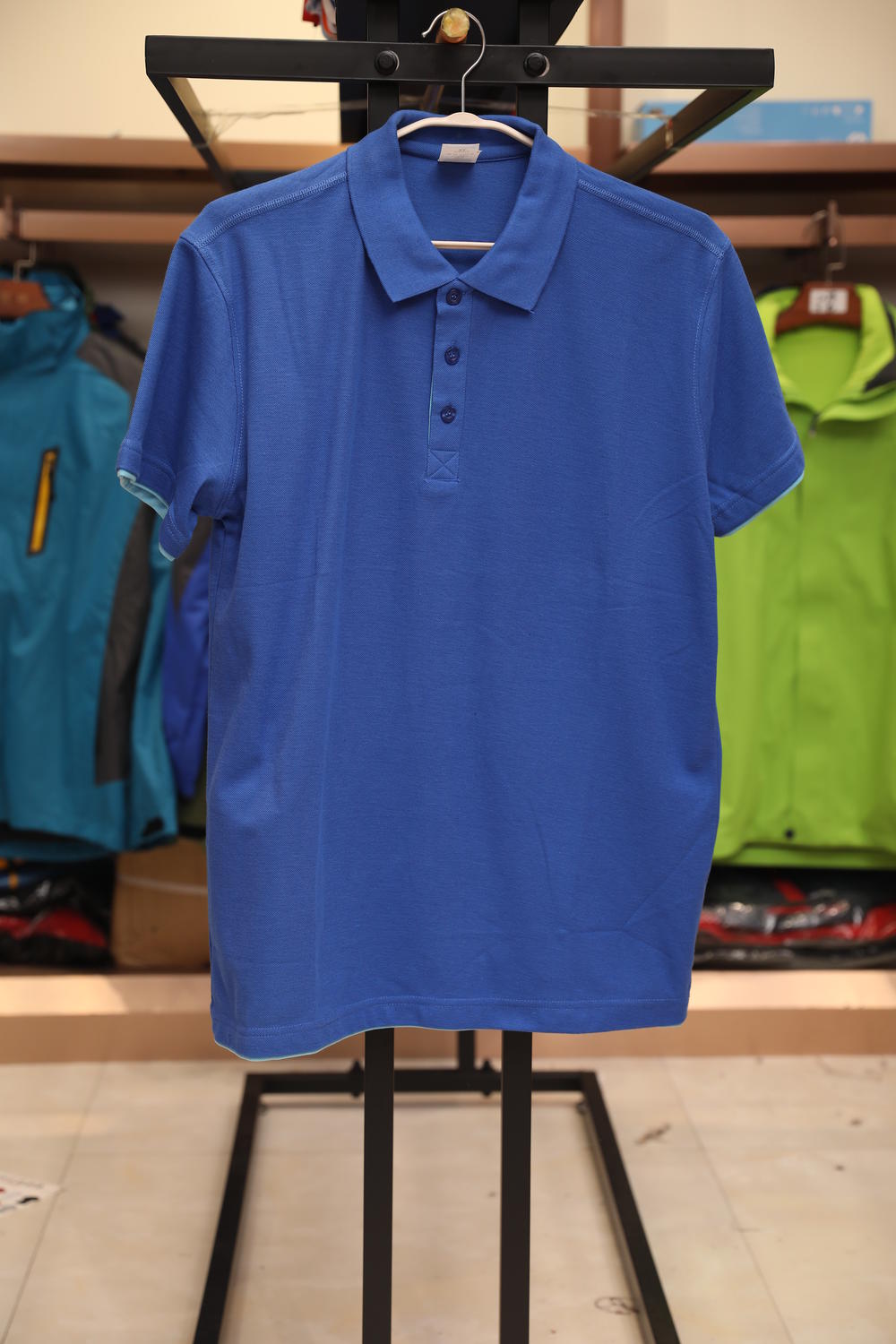 102TBG-A Thick Double Hem Polo Short Sleeve Collar