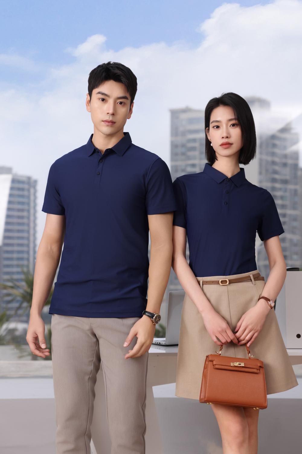 BT6678 High-end Semi Seamless Lapel Polo Short Sleeved Lapel