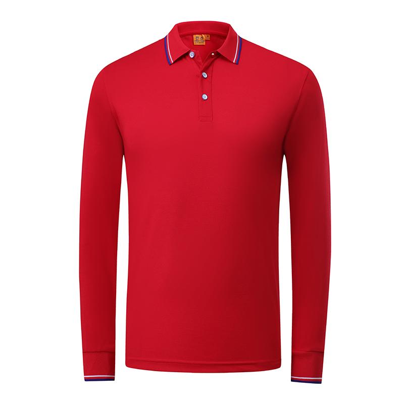 219 # 180g Silk Cotton Long Sleeved Polo Shirt (non Pilling) Polo For Men