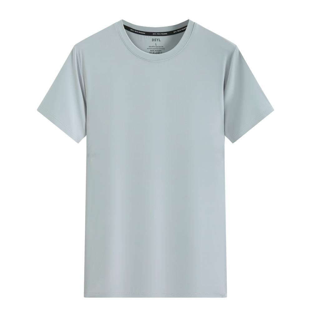 H813 Matte Plain Weave Round Neck T-shirt Short Sleeved Round Neck