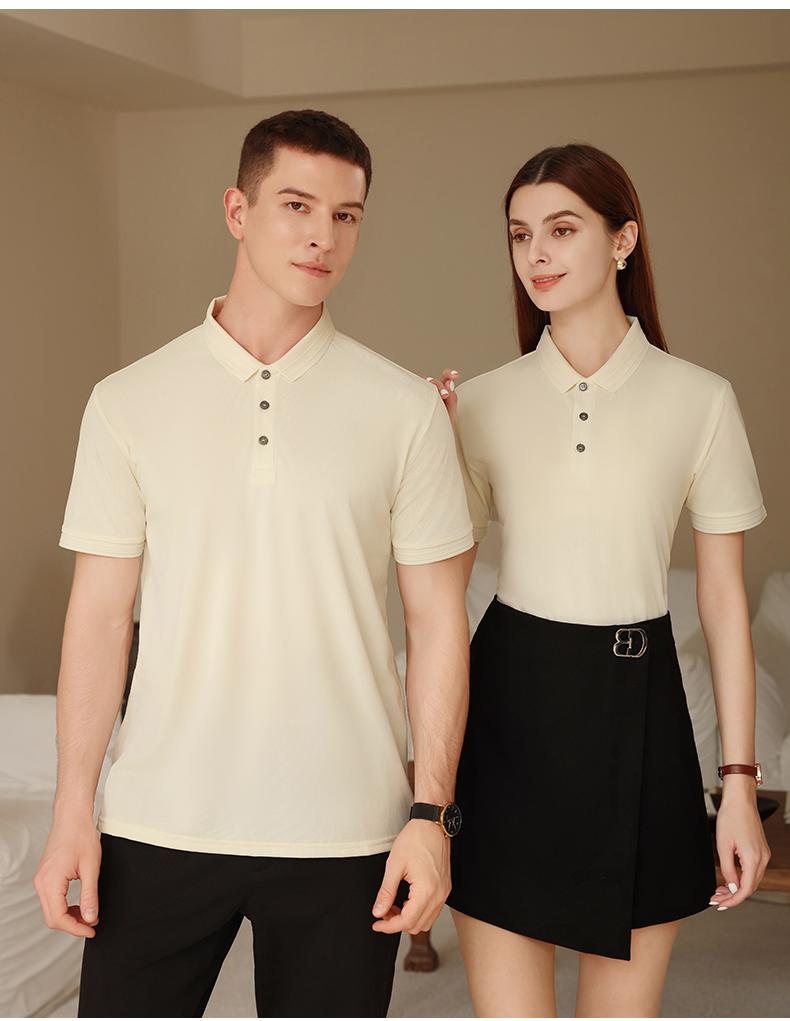 F8807-190g Ice Silk Fengyu Solid Color Simple Collar Polo Shirt Polo Short Sleeve Collar