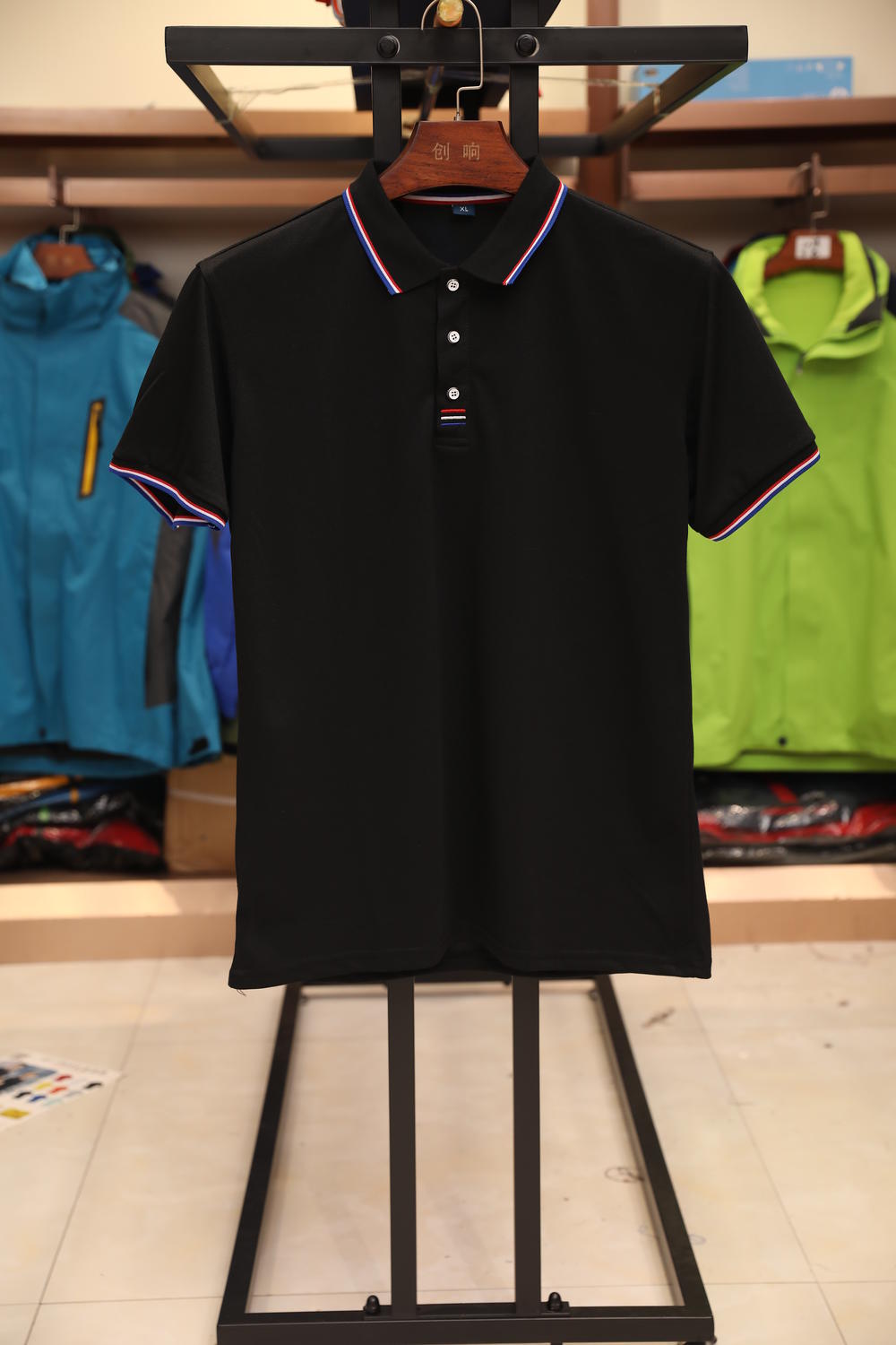 9908A Three Bar (Black Label) Polo Short Sleeve Collar