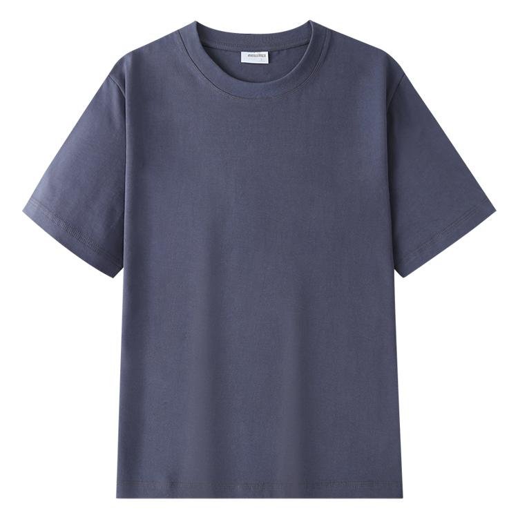 A5026-250g Double Yarn Combed Pure Cotton Half Sleeved T-shirt Short Sleeved Round Neck