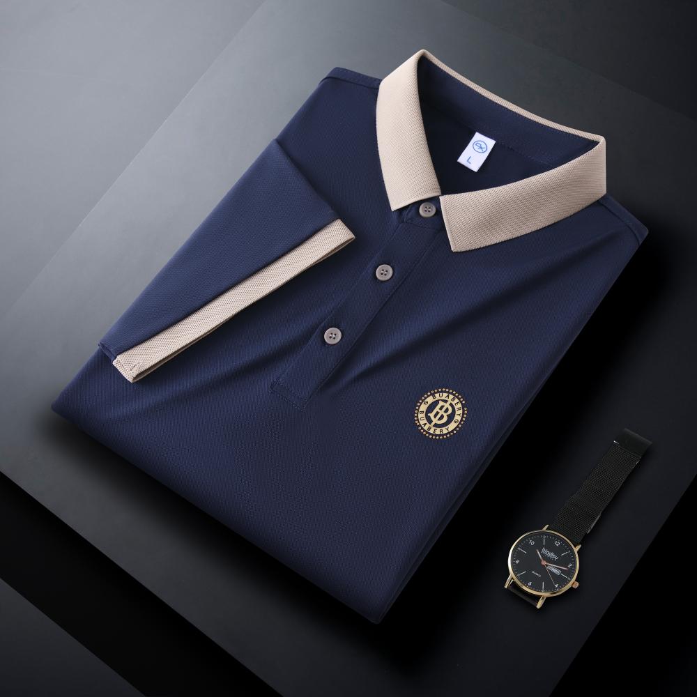 CX2601 Color Blocked Polo Short Sleeved Lapel