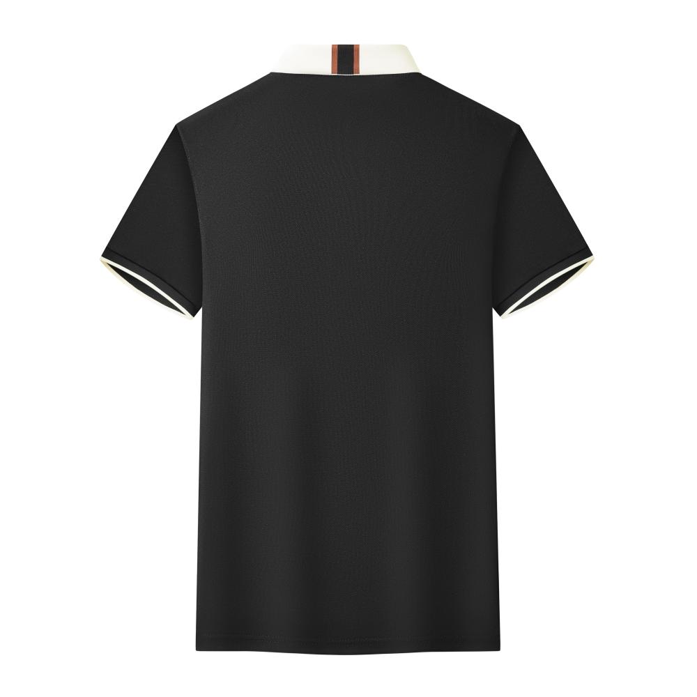 F6205-180g Color Blocking Splicing Shake Hand Internet Famous Polo Short Sleeved Round Neck