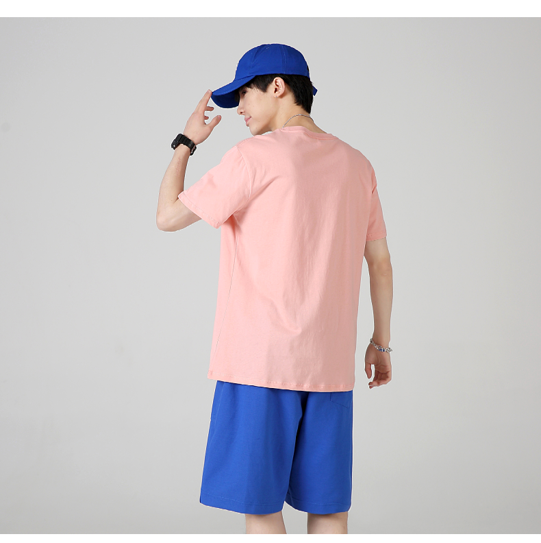 A5035-205g Refreshing Pure Cotton Short Sleeved T-shirt With Short Sleeved Round Neck