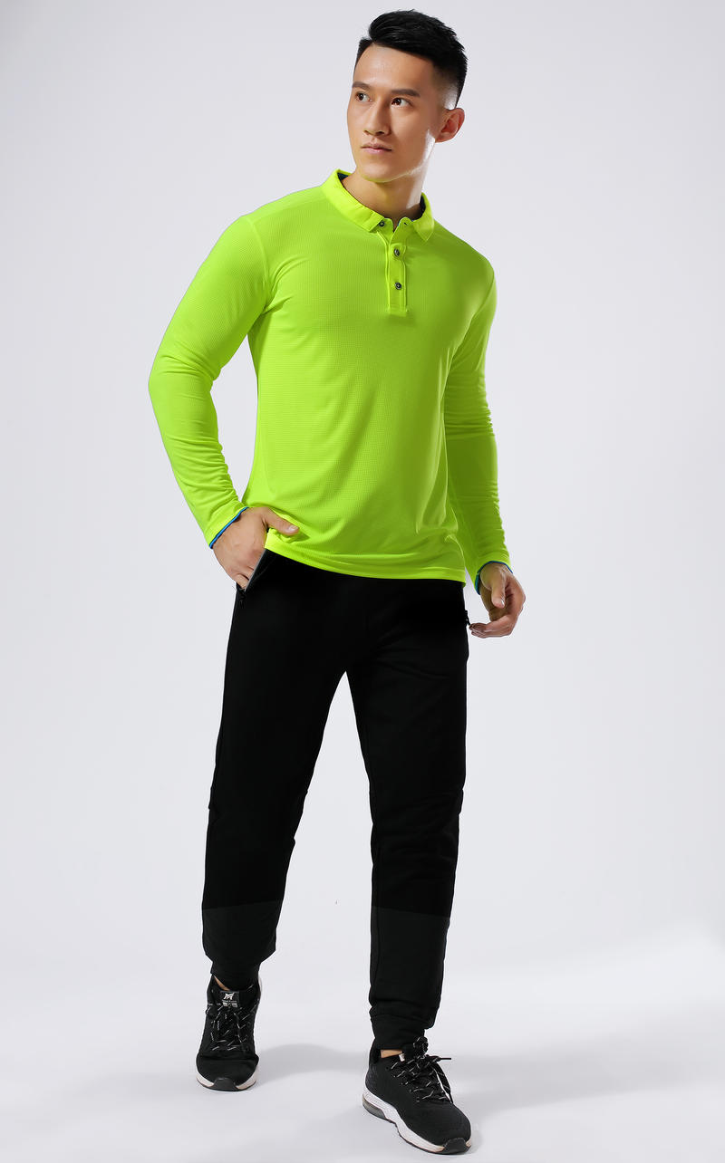 L2191 # Quick Drying Long Sleeved Polo Shirt Polo Long Sleeved Collar