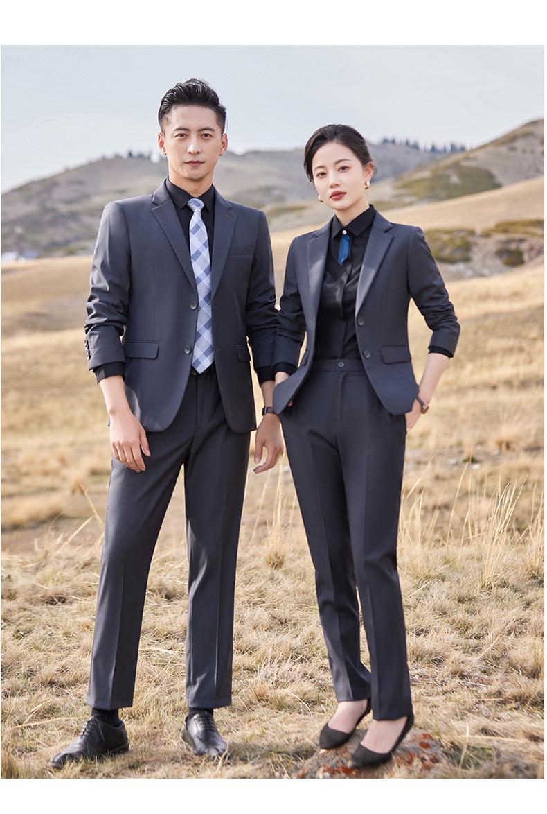 E198/Double Button Beadless Edge/Imitation Wool Thickened TR-460g Suit Set