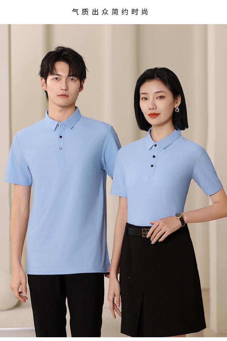 F6809-180g Combed Tencel Nylon Collar Polo Short Sleeved Collar