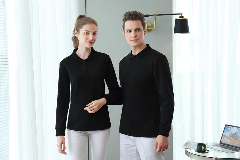 CX 613 # Cotton Super Soft Velvet Long Sleeve Polo