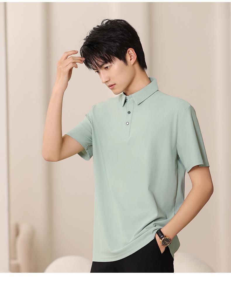 F6809-180g Combed Tencel Nylon Collar Polo Short Sleeved Collar