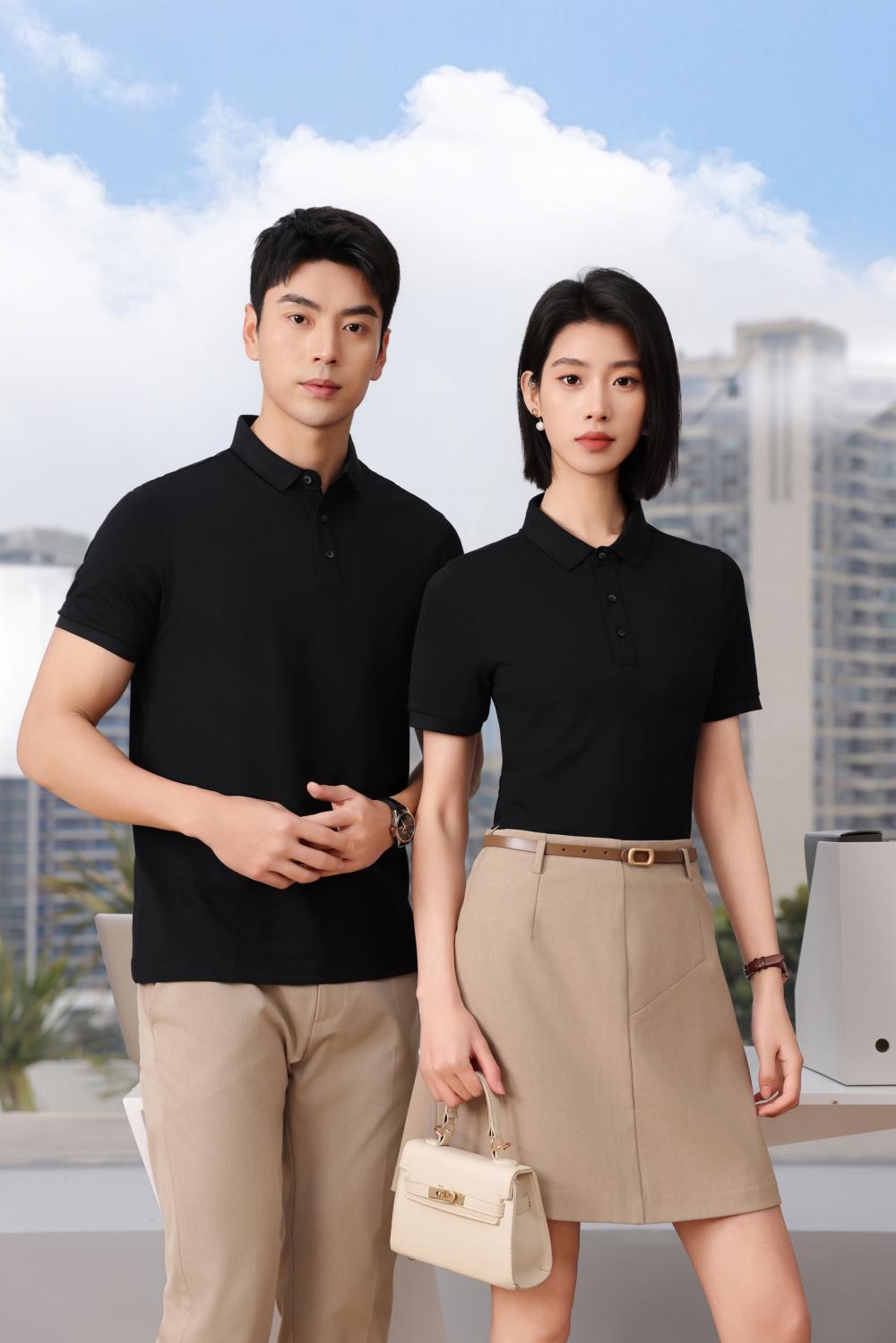 BT6688 Mulberry Silk Solid Color Polo Short Sleeve Collar