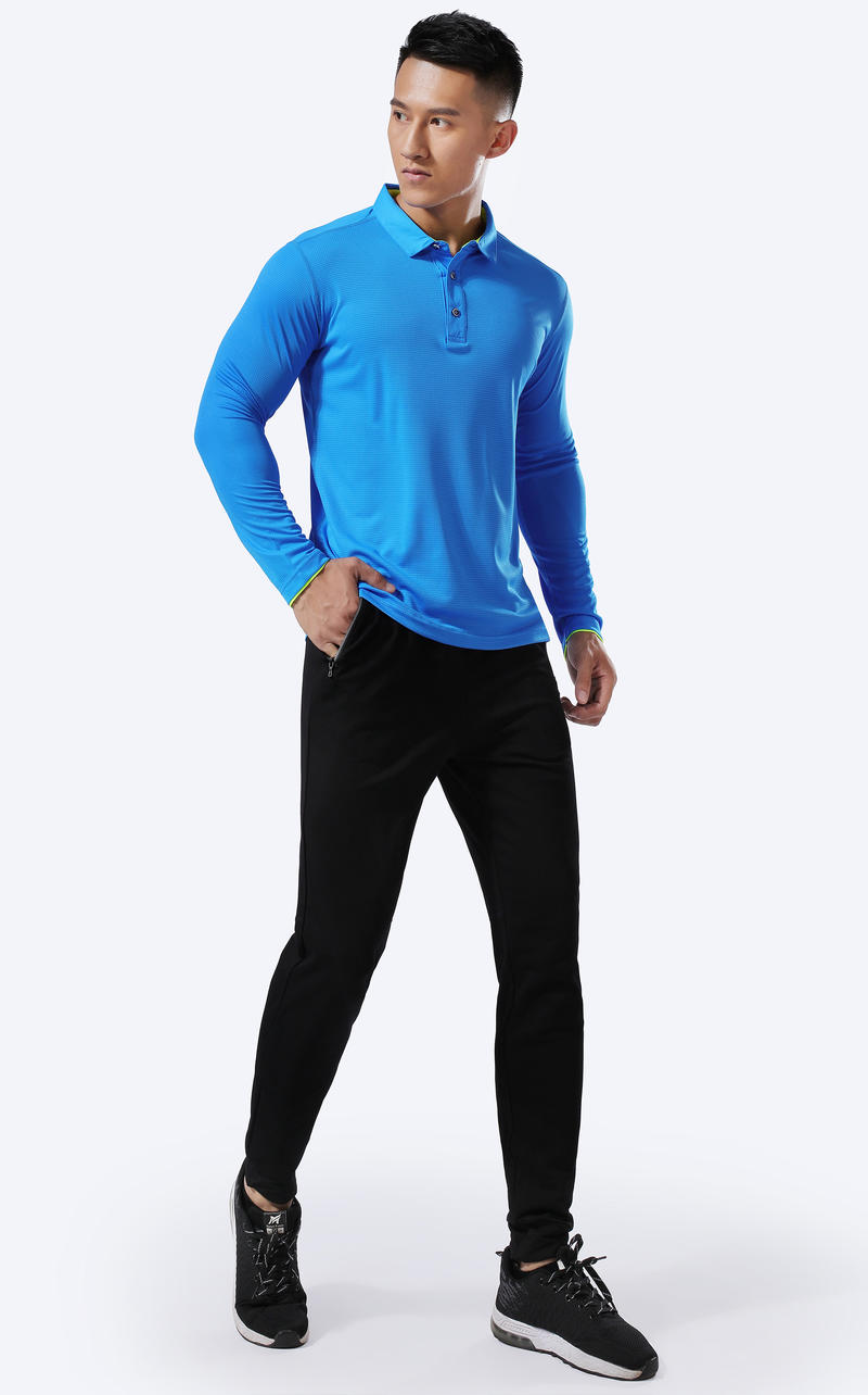 L2191 # Quick Drying Long Sleeved Polo Shirt Polo Long Sleeved Collar