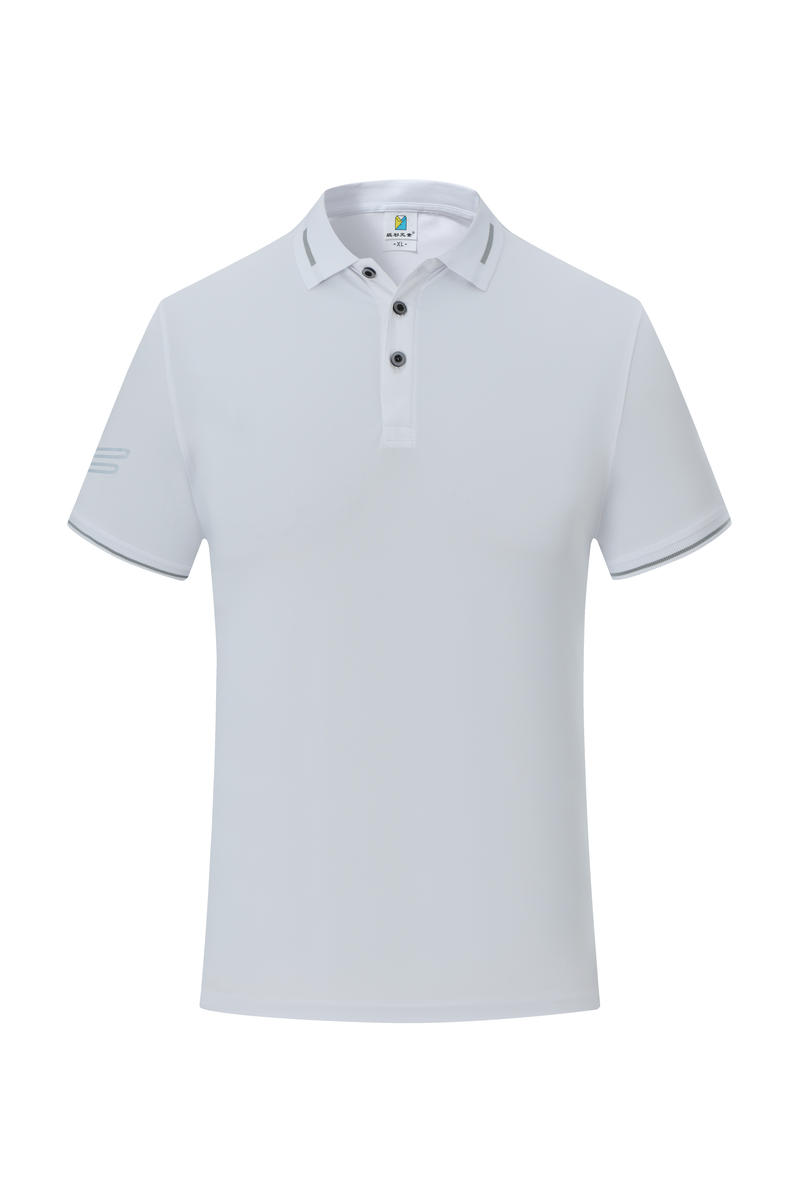 F3101 Silky Fabric Lapel Polo Short Sleeved Lapel