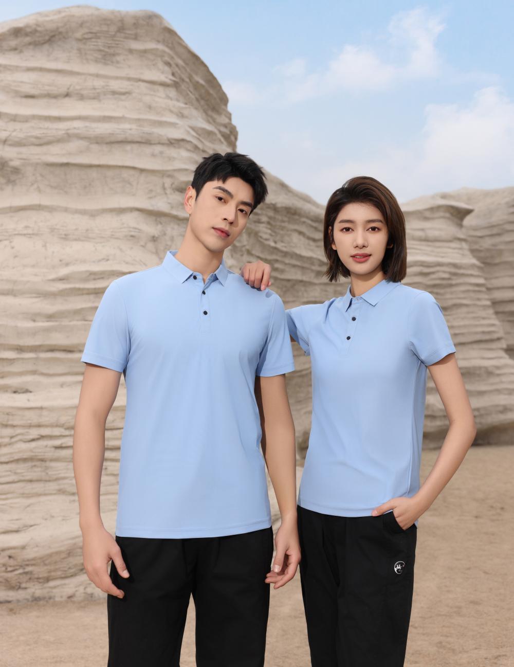 BT6678 High-end Semi Seamless Lapel Polo Short Sleeved Lapel