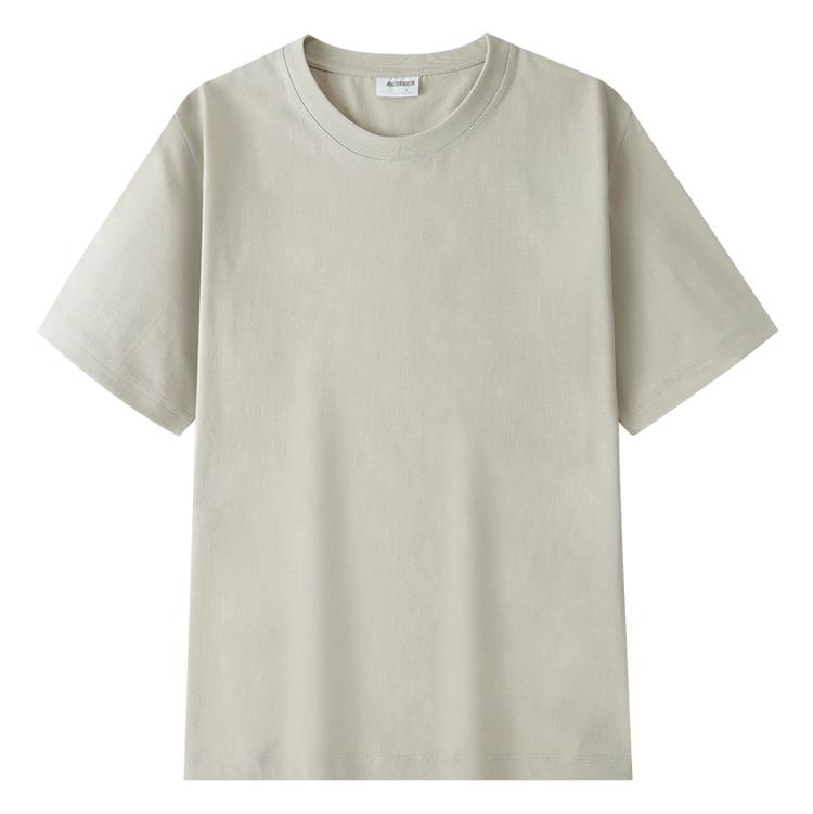 A5026-250g Double Yarn Combed Pure Cotton Half Sleeved T-shirt Short Sleeved Round Neck