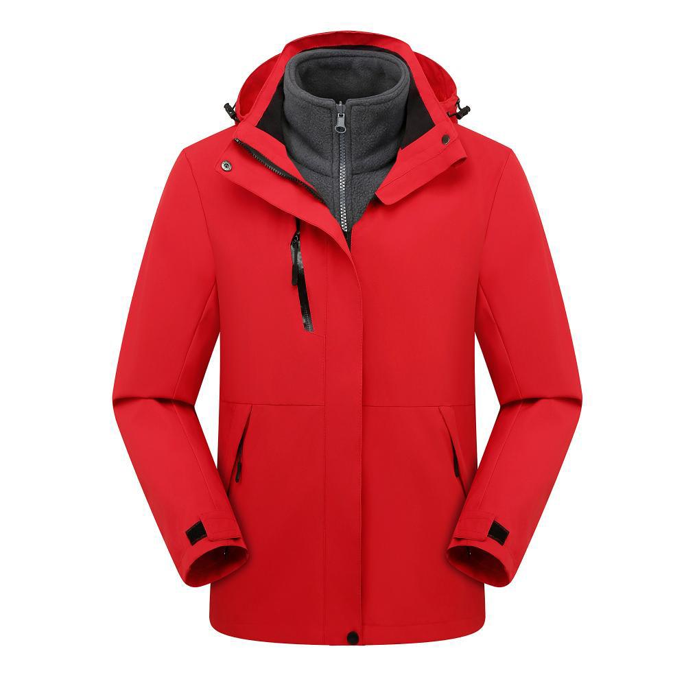 F1002 Mount Taishan Series Solid Color Outdoor Three In One Fleece Jacket Down Jacket With Open Zipper Design Inside The Finished Garment Embroidery Is More Convenient And Beautiful