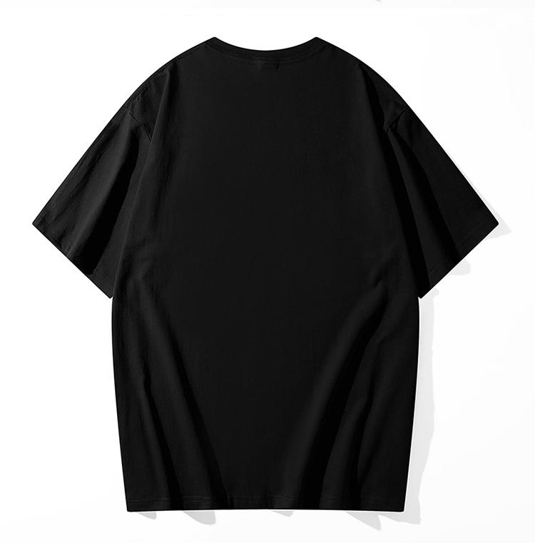 A5018-200g Off Shoulder Short Sleeved Round Neck Pure Cotton T-shirt