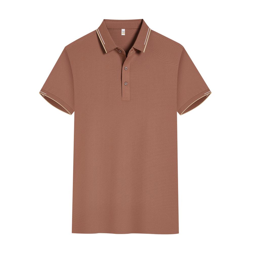 TH3503 Waffle Double Seamless Lapel Polo Short Sleeved Lapel