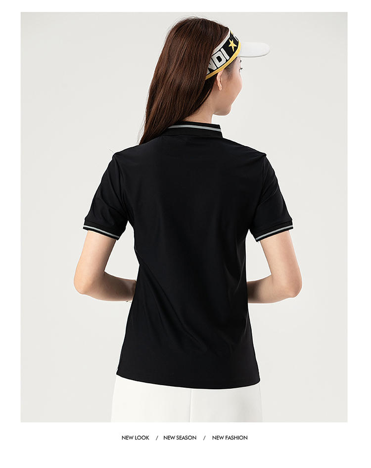 F9102 # Nylon Dynamic Beaded Polo Short Sleeve Collar