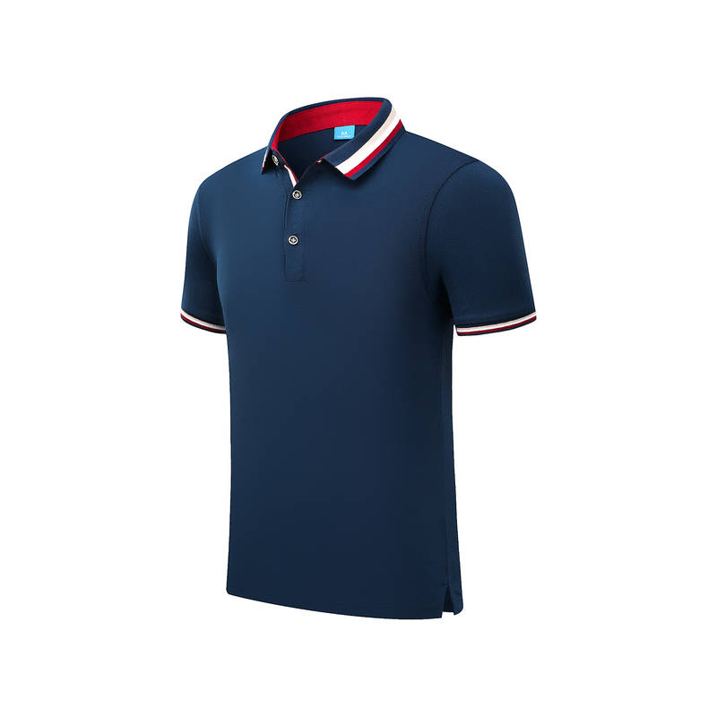 F6885 # Double Sided Collar Short Sleeved Lapel Business Polo Shirt