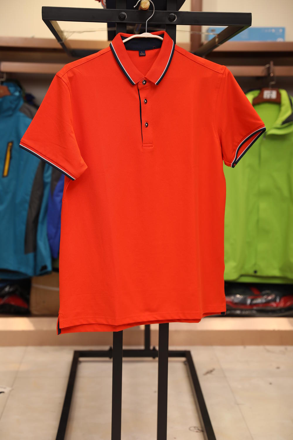 402 Golf Bead Collar Men's Polo Short Sleeve Collar