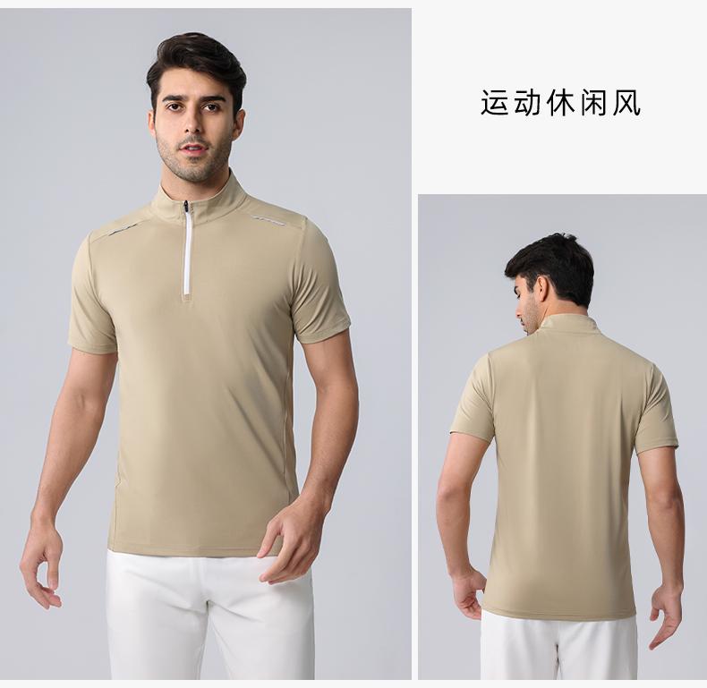 Y0136- Sports And Leisure Short Sleeved T-shirt Stand Up Collar