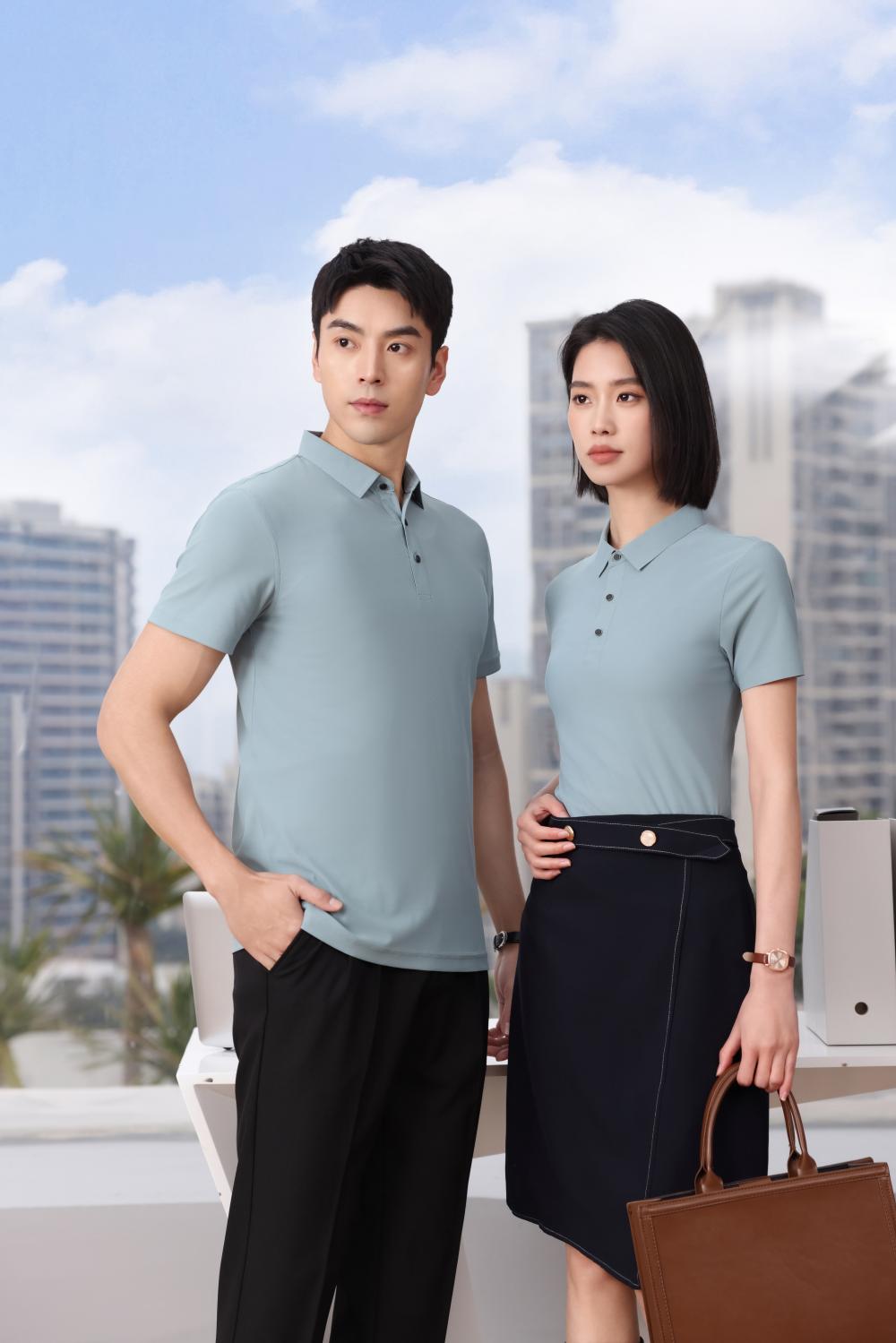 BT6678 High-end Semi Seamless Lapel Polo Short Sleeved Lapel