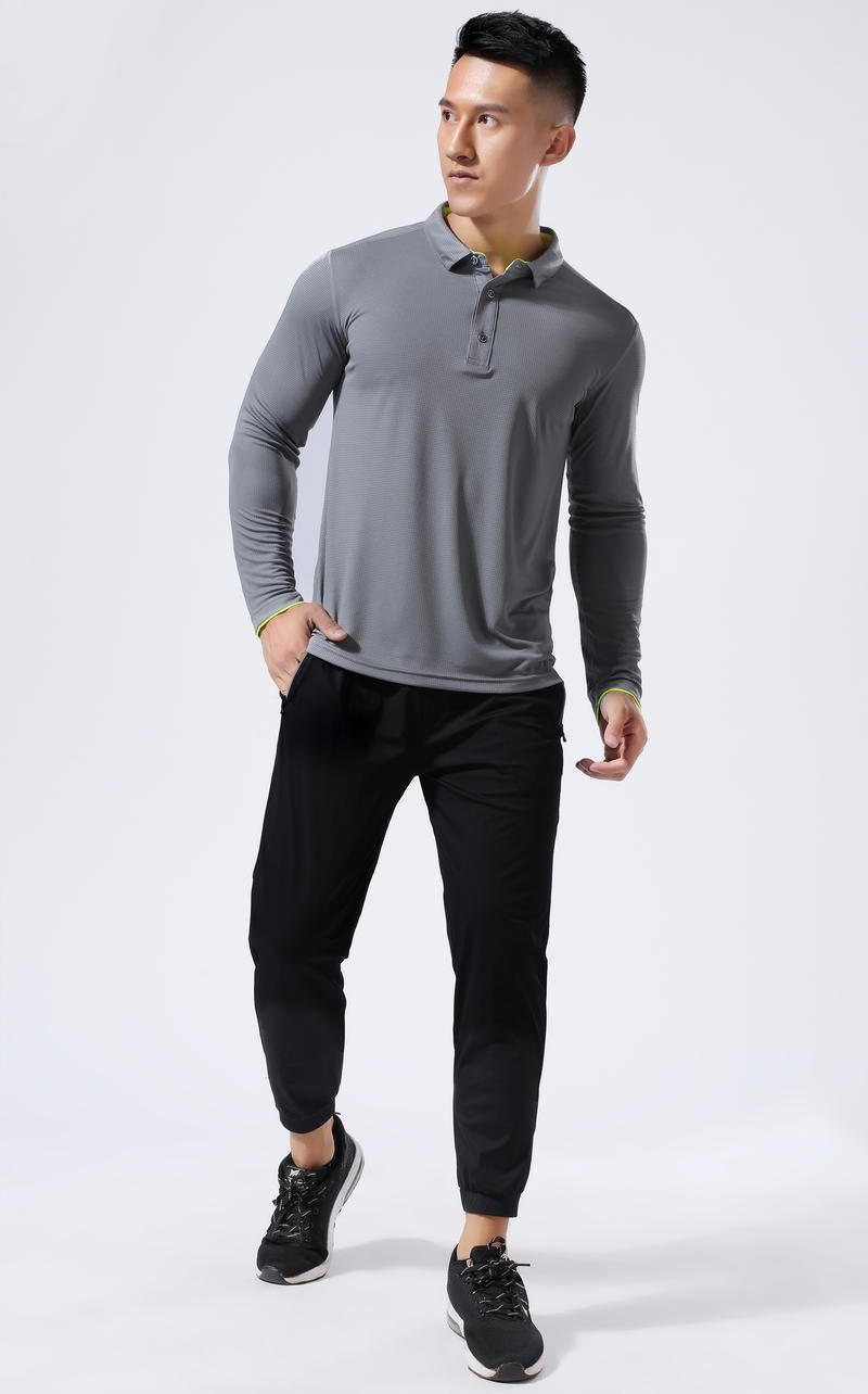 L2191 # Quick Drying Long Sleeved Polo Shirt Polo Long Sleeved Collar