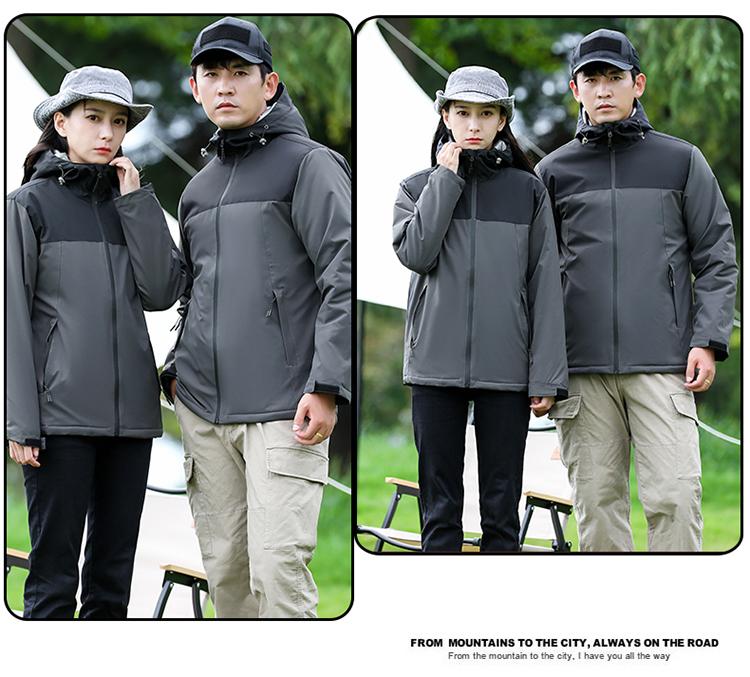 F8098 Mountain Couple's Thick Outdoor Autumn/Winter Jacket With Velvet