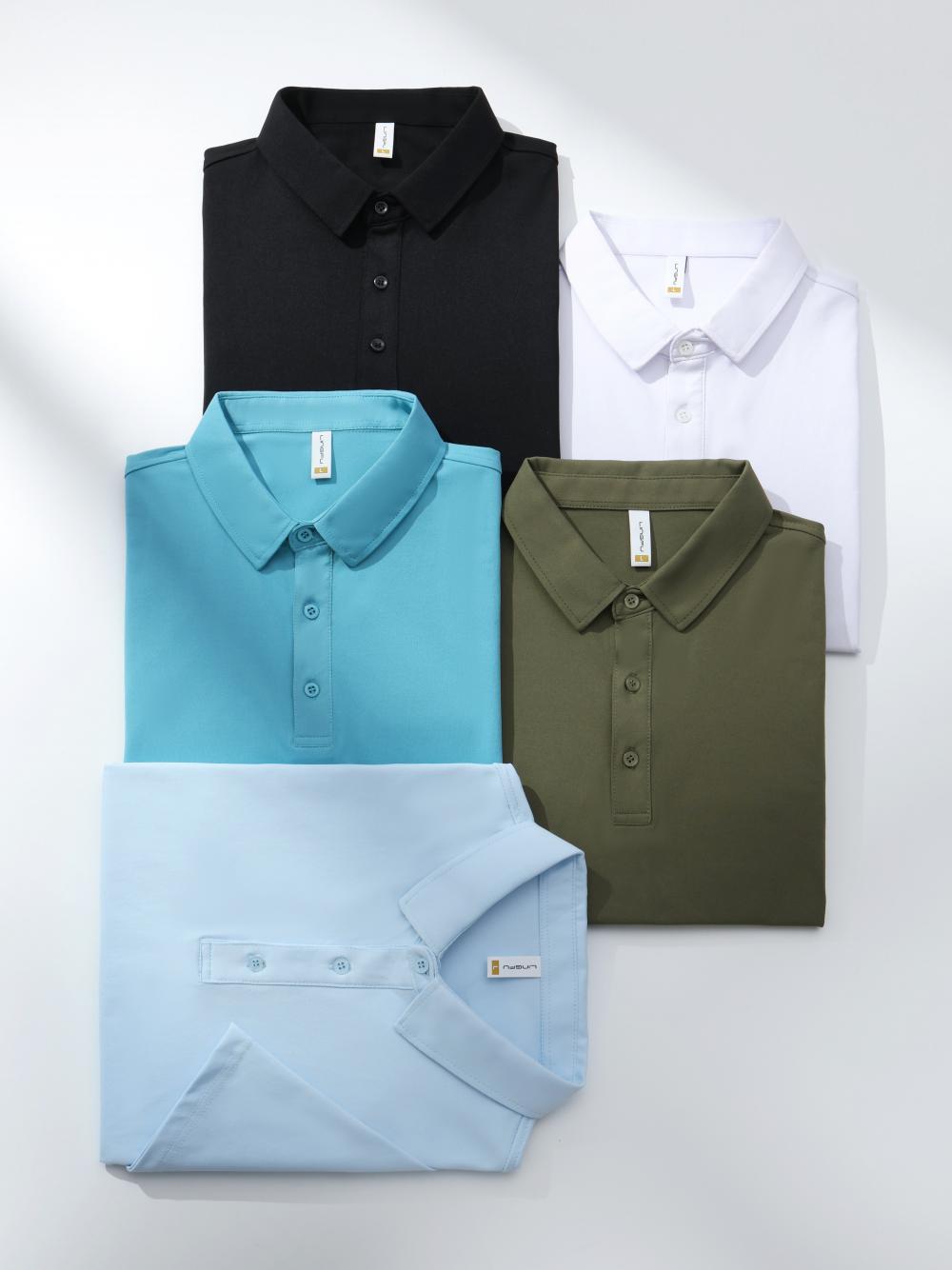 F5544-180g Shangge Series Plain Weave Cool Feeling Lapel Shirt POLO Short Sleeved Polo Short Sleeved Lapel