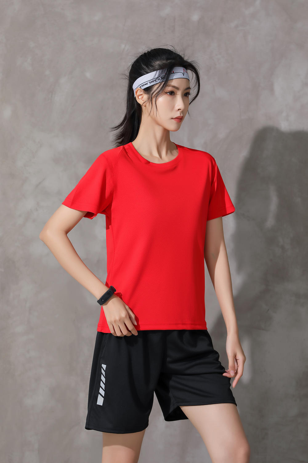 CX2918 Water Cube Round Neck T-shirt Short Sleeve Round Neck