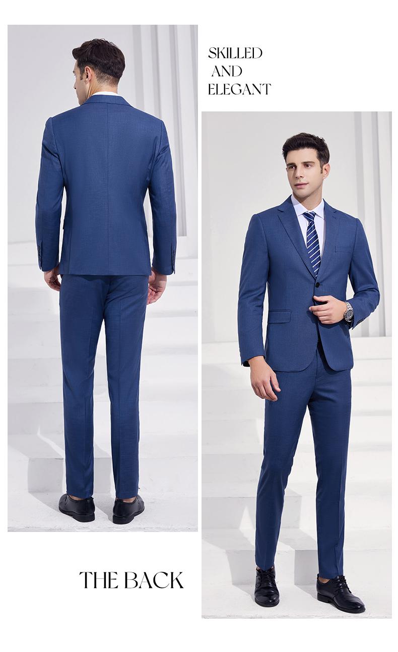 8898 BYD Haze Blue/Double Button Bead Edge -350g Suit Business And Leisure