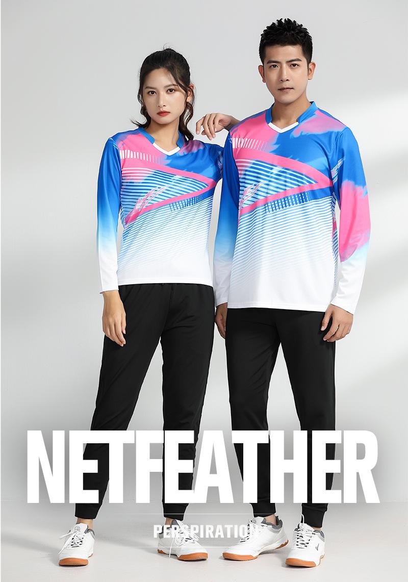 1866 # Net Feather Long Sleeve Top T-shirt Long Sleeve Round Neck