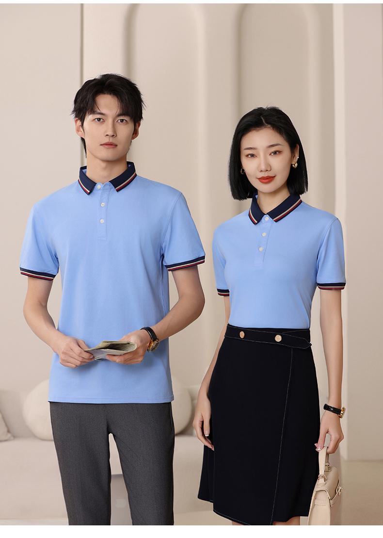 F6802-200 Gram Tencel T-shirt With Polo Collar And Polo Short Sleeved Collar