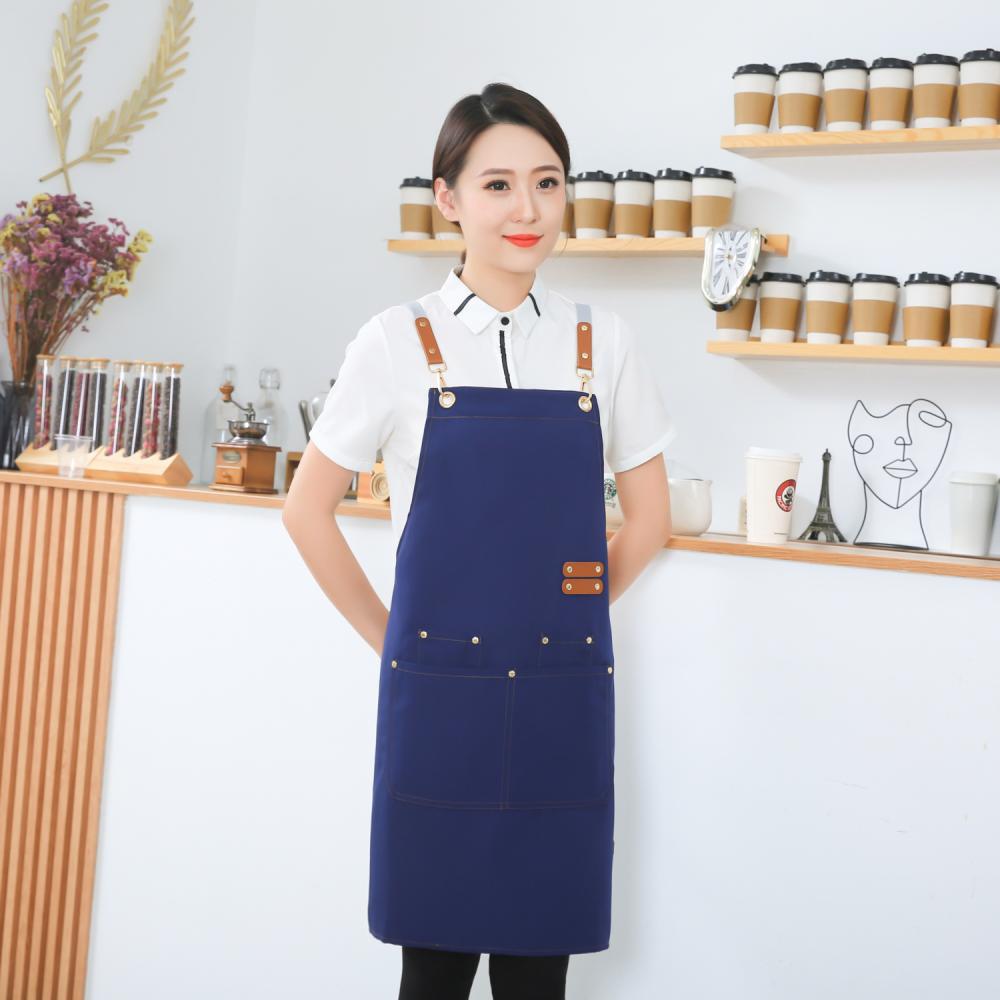 CX009 Internet Famous Canvas Double Pocket Apron H-shaped Cross Shoulder Strap