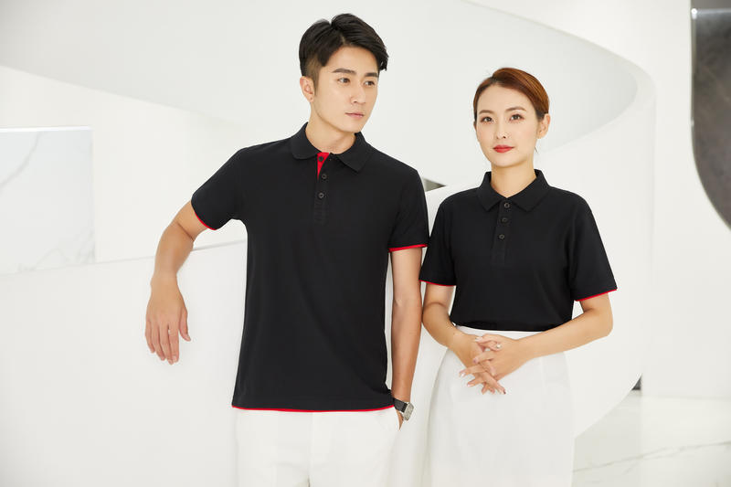 102TBG-A Thick Double Hem Polo Short Sleeve Collar