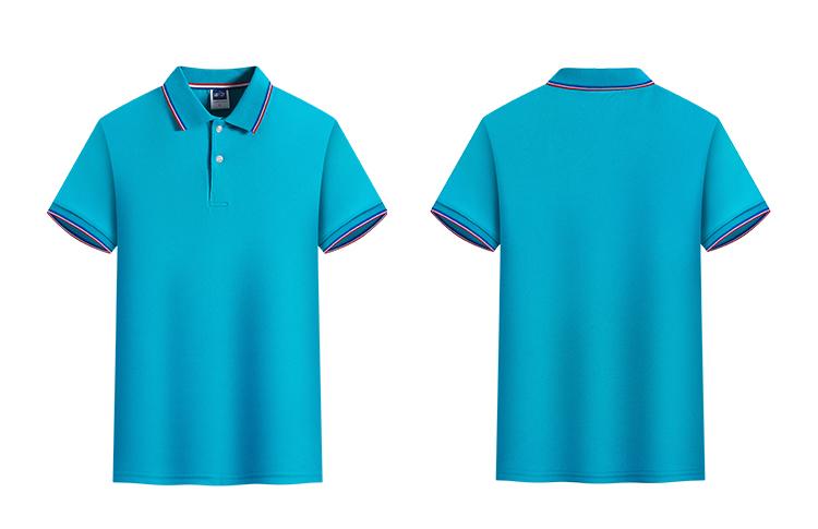 F1092 Tencel Cotton Intercolor Collar Non Pilling Business Polo Short Sleeve Collar