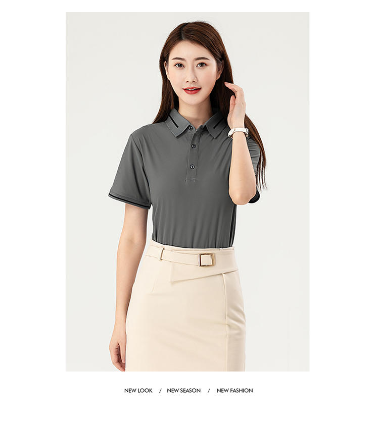 F9102 # Nylon Dynamic Beaded Polo Short Sleeve Collar