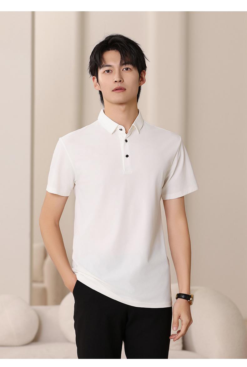 F6809-180g Combed Tencel Nylon Collar Polo Short Sleeved Collar