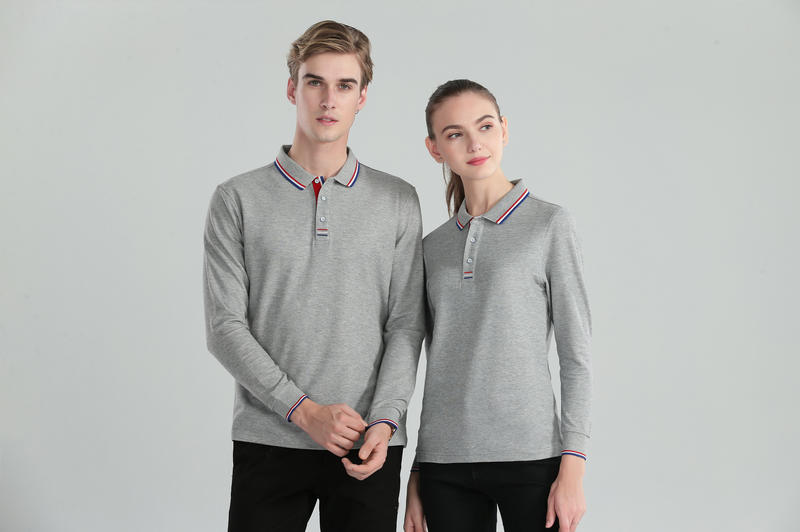 CX 9909A # Three Bar Long Sleeved Lapel Polo