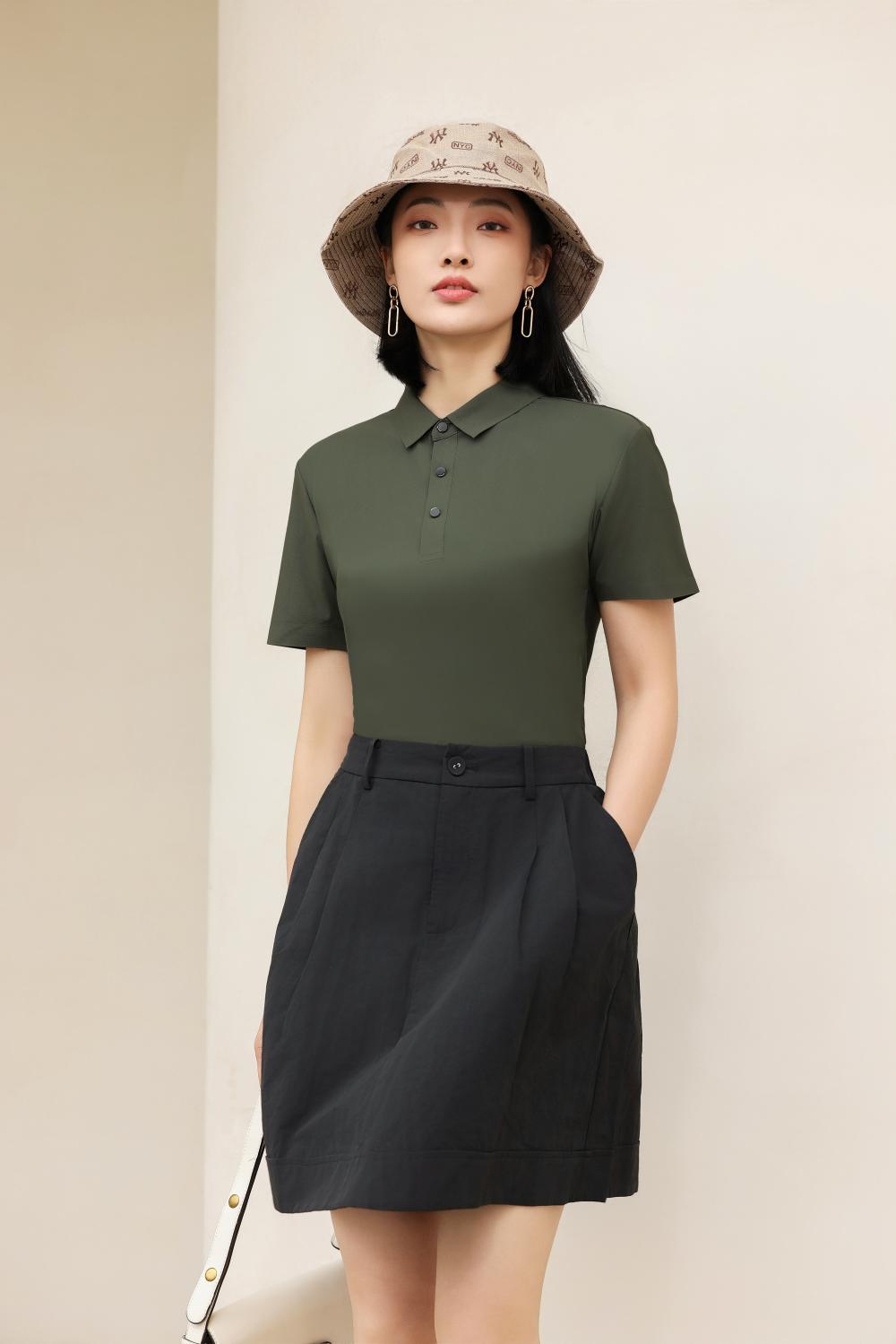 9108 Solonafei Seamless Collar Polo Short Sleeved Collar