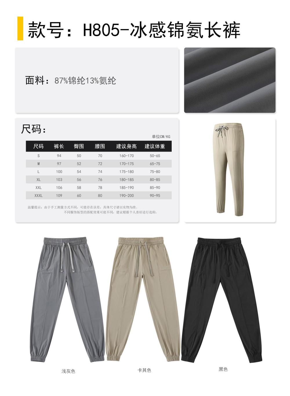 H805 Ice Sensitive Nylon Ammonia Pants