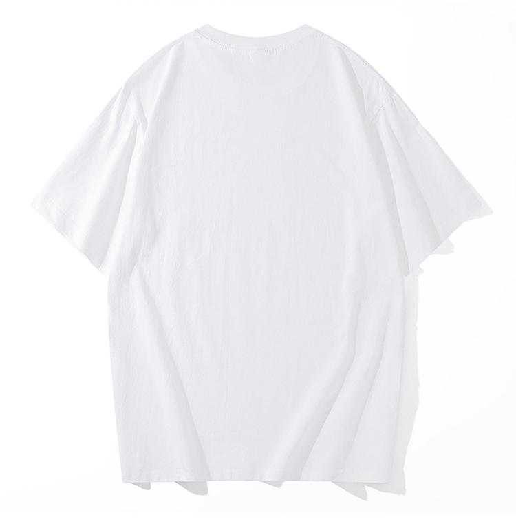 A5018-200g Off Shoulder Short Sleeved Round Neck Pure Cotton T-shirt