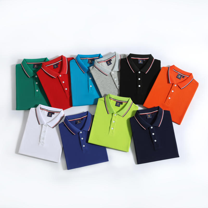 F8518-210 Grams Combed Pure Cotton Double Bead Color Version POLO Collar Short Sleeved Polo Short Sleeved Collar