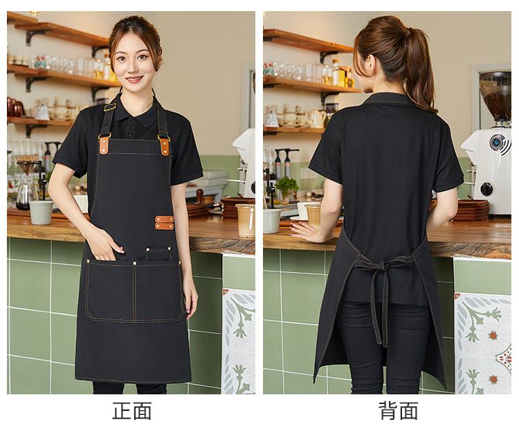 CX 010 # Hanging Neck Double Pocket Canvas Waterproof Apron