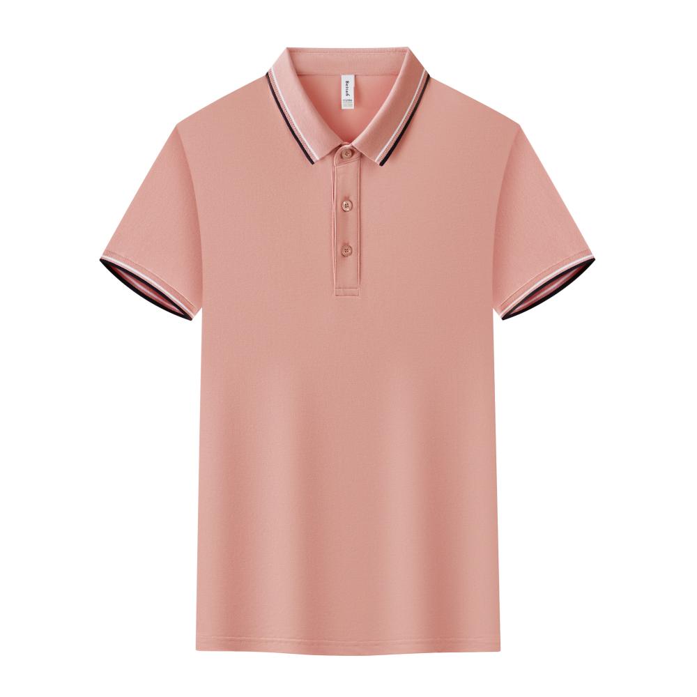 BT6698 Mulberry Silk Intercolor Collar Polo Short Sleeve Collar