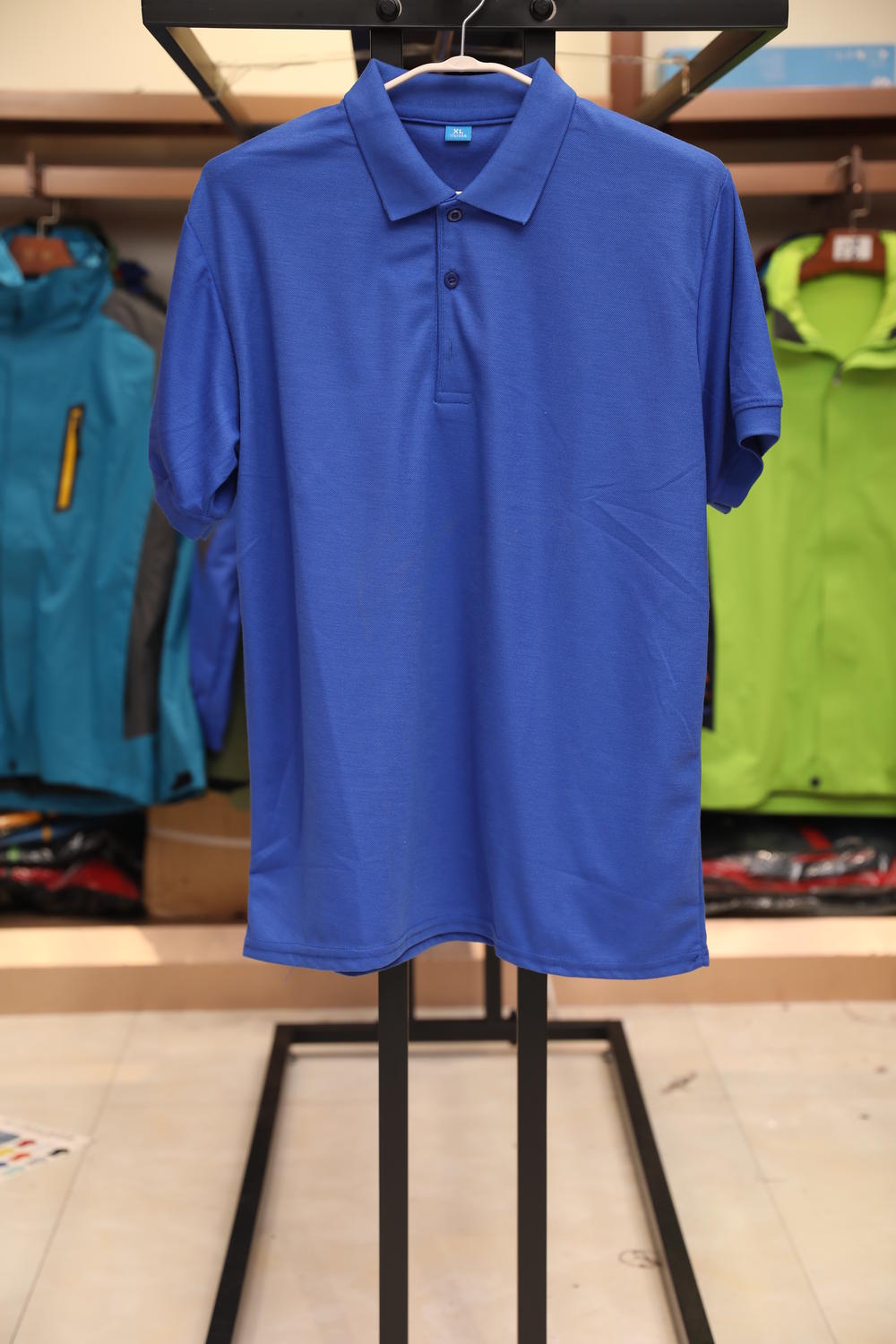 179TBL Solid Color Bead Polo Short Sleeved Lapel